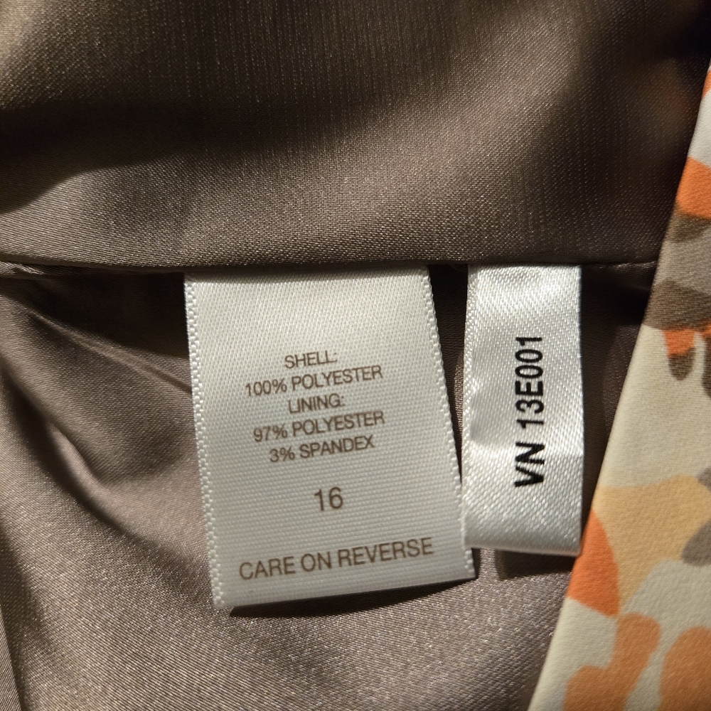 EVA Mendez Women's Size 16 Floral lined silky 1-button blazer - Picture 8 of 8